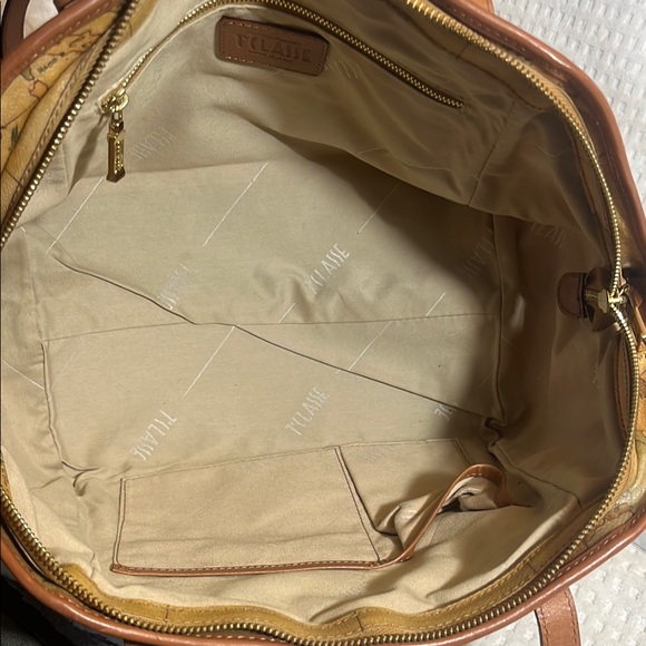 Alviero Martini Tan Map Print Women's Bag - Picture 9 of 15